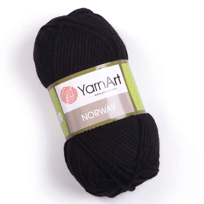 צמר חלק איכותי במחיר מבצע נוראוי-YARNART-NORWAY- צבע שחור 30