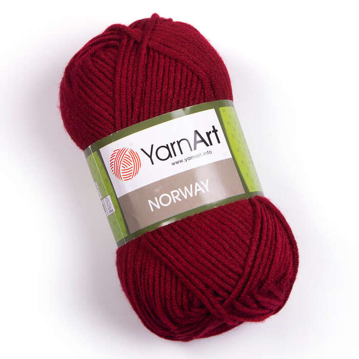צמר חלק איכותי במחיר מבצע נוראוי-YARNART-NORWAY- צבע בורדו 43