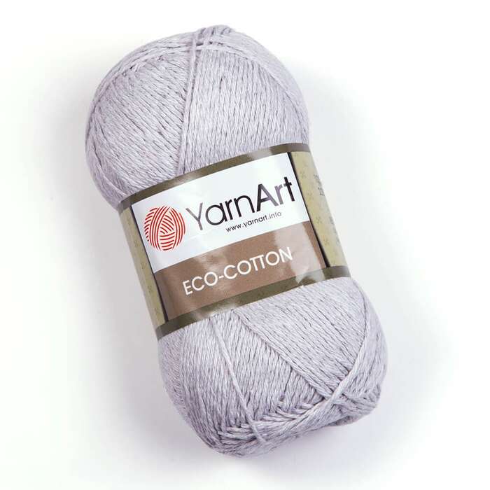 צמר כותנה מהממם איקו כותון YARNART-ECO-COTTON-לסריגת בובות ובגדים -בצבע אפור בהיר 763