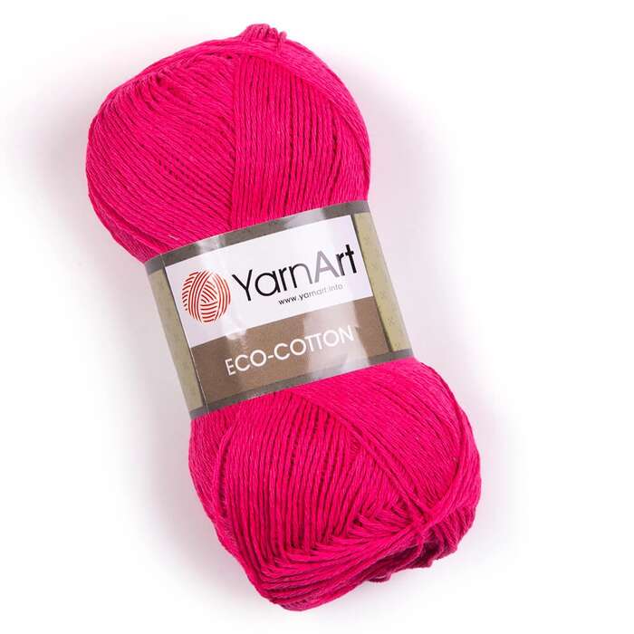 צמר כותנה מהממם איקו כותון YARNART-ECO-COTTON-לסריגת בובות ובגדים -בצבע פוקסיה 803
