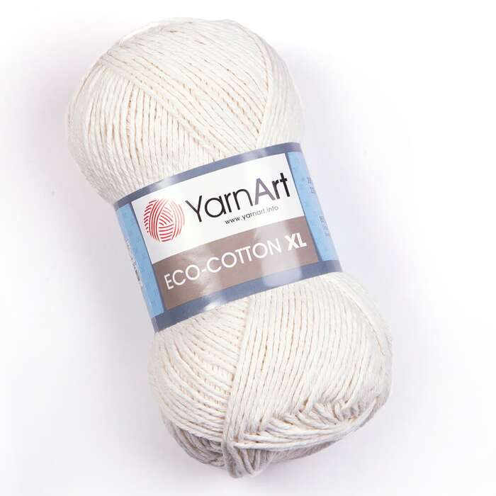 צמר כותנה איקו כותנהARNART-ECO-COTTON-XL לסריגה- בצבע לבן/כרם 762