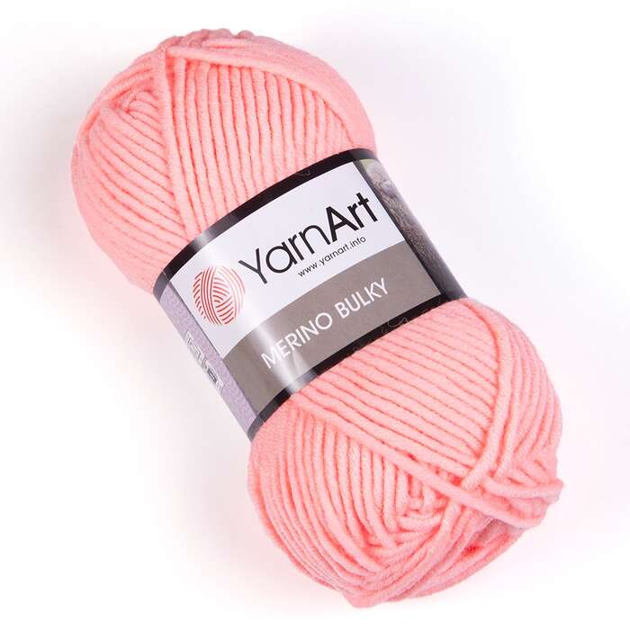 צמר מרינו- MERINO BULKY צמר עבה עם 25% צמר אמיתי בצבע-ורוד סלמון (565)