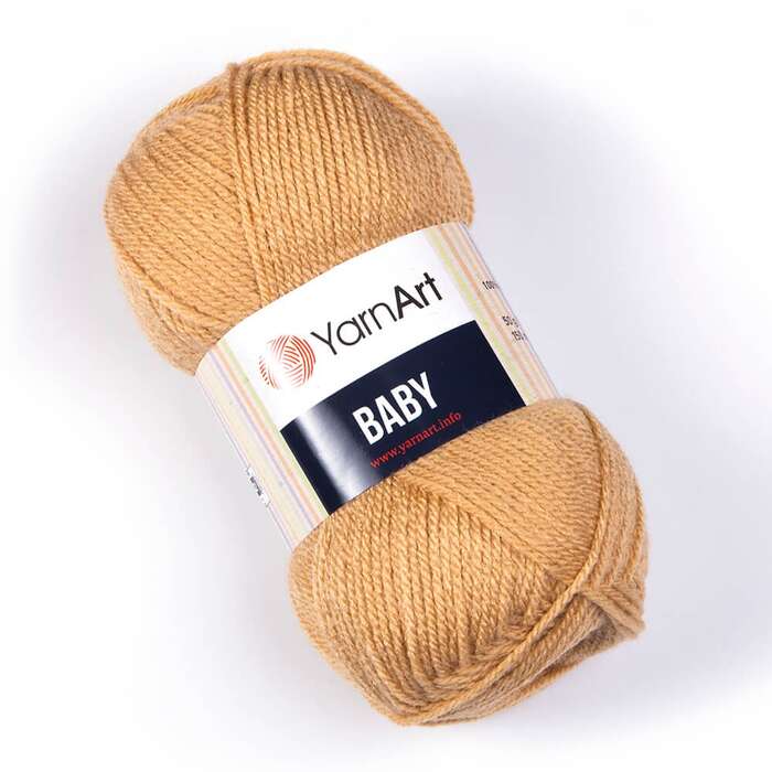 YARNART-BABY- צמר לסריגה לתינוקות בייבי-במבצע בצבע- חרדלי 805