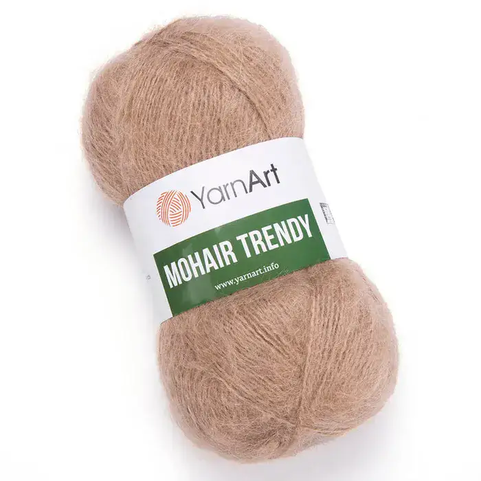 YARNART-MOHAIR-TRENDY-חוט סריגה עם 50% אנגורה-צבע חום בהיר 116