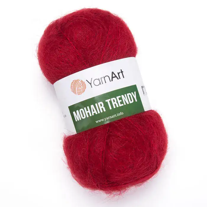 YARNART-MOHAIR-TRENDY-חוט סריגה עם 50% אנגורה-צבע אדום 141