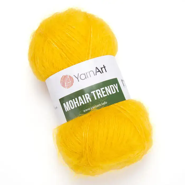 YARNART-MOHAIR-TRENDY-חוט סריגה עם 50% אנגורה-צבע צהוב 136