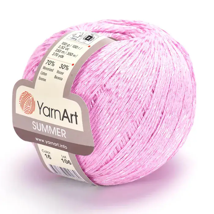 YARNART-SUMMER-חוט צמר לסריגת בגדי קיץ- ורוד כסף 01