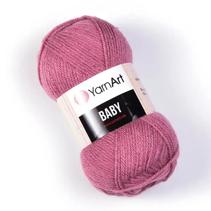 YARNART-BABY- צמר לסריגה לתינוקות בייבי-במבצע בצבע- ורוד עתיק 3017