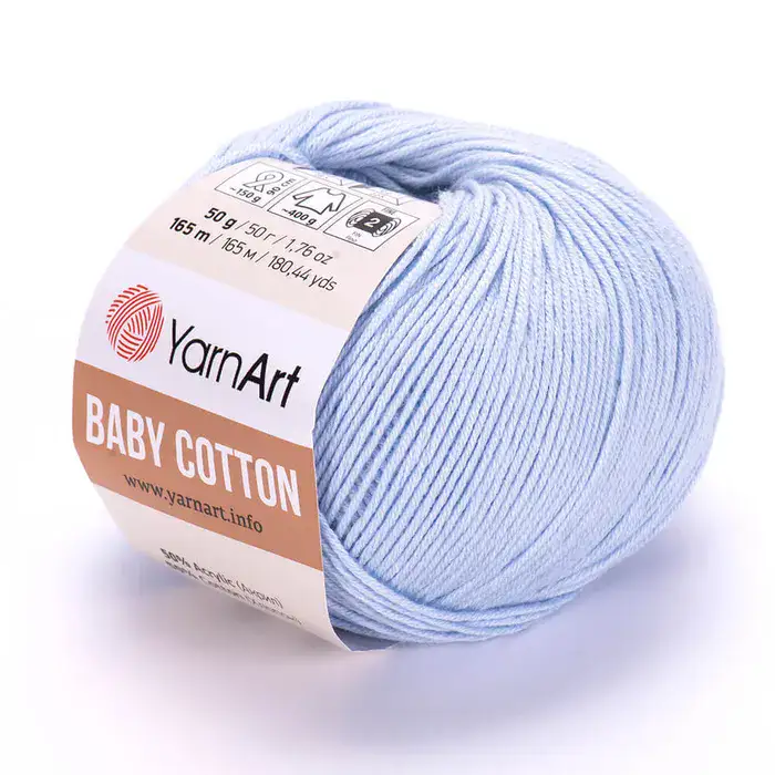 YARNART-BABY-COTTON-חוט סריגה רך ונעים 50% כותנה ג'ינס -450