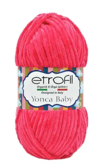 YONCA BABY- צמר קטיפה לתינוקות יאנקה בייבי -ורוד זוהר 319
