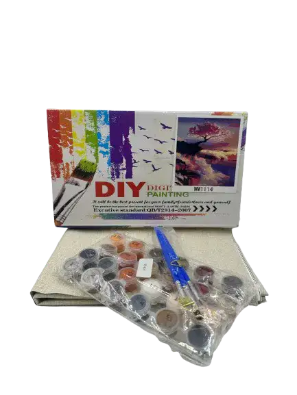 צביעה במספרים על בד קנווס ללא מסגרת כ40X50 במבצע חיסול-שקיעה