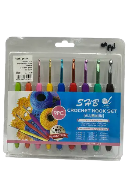 סט מסרגות עם ידית אחיזה 9 מידות מיוחדות