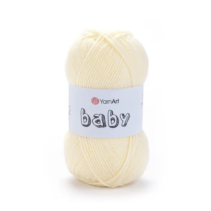 YARNART-BABY- צמר לסריגה לתינוקות בייבי-במבצע בצבע- שמנת צהבהב 7003