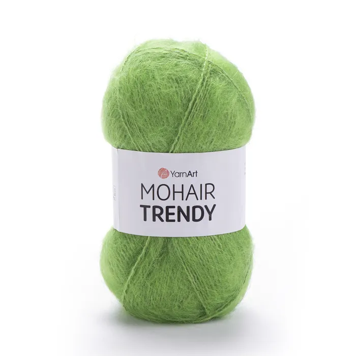 YARNART-MOHAIR-TRENDY-חוט סריגה עם 50% אנגורה- צבע ירוק 137