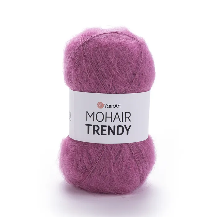 YARNART-MOHAIR-TRENDY-חוט סריגה עם 50% אנגורה- צבע ורוד 144