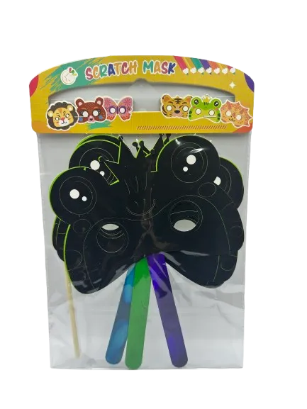 3 מסכות לפנים מדפי קסם לגירוד- צפרדע