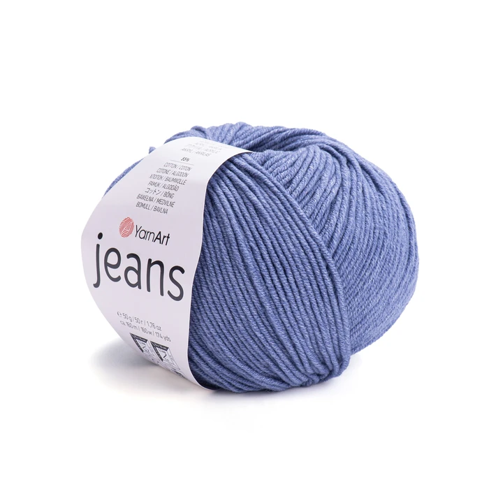 YARNART-JEANS-חוט סריגה קייצי ג'ינס מתאים במיוחד לבובות ובגדי קייץ- 55% כותנה (68) ג'ינס