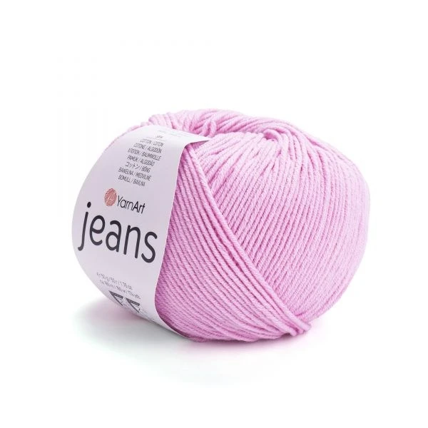 YARNART-JEANS-חוט סריגה קייצי ג'ינס מתאים במיוחד לבובות ובגדי קייץ- 55% כותנה (20) ורוד