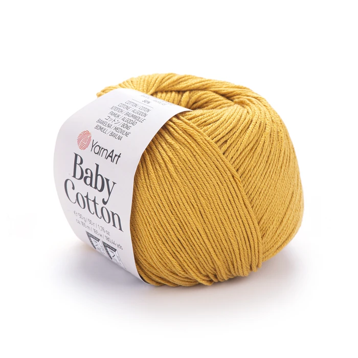 YARNART-BABY-COTTON-חוט סריגה רך ונעים 50% כותנה (433) חרדל