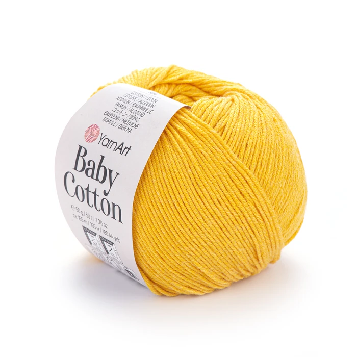 YARNART-BABY-COTTON-חוט סריגה רך ונעים 50% כותנה (432) צהוב