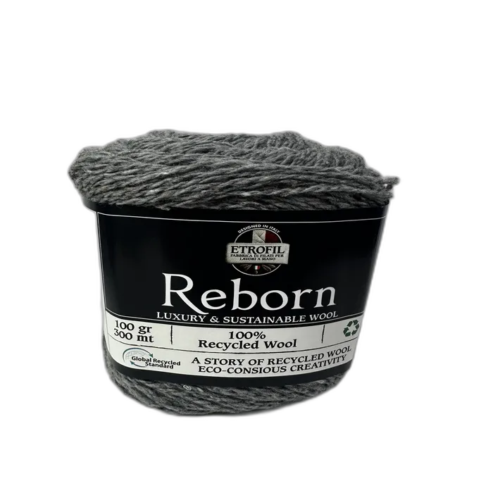 100% צמר REBORN- בגוון אפור