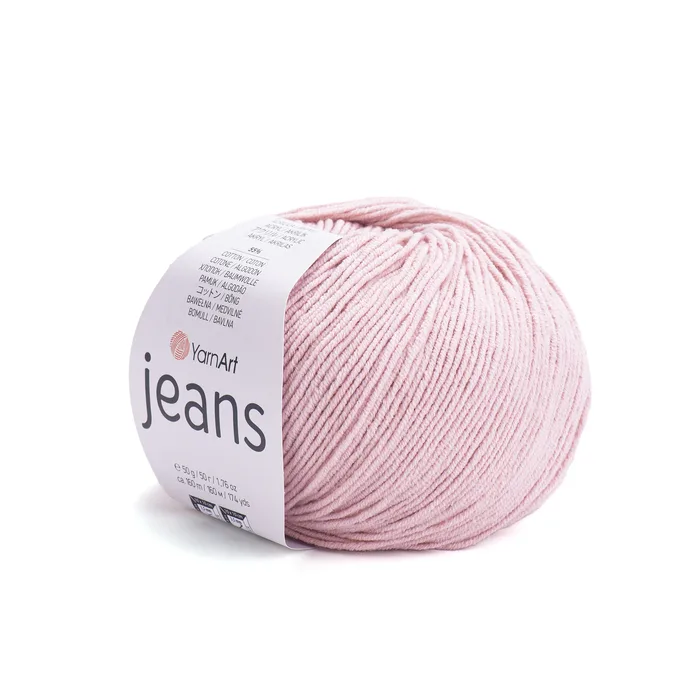 YARNART-JEANS-חוט סריגה קייצי ג'ינס מתאים במיוחד לבובות ובגדי קייץ- 55% כותנה (83) ורוד