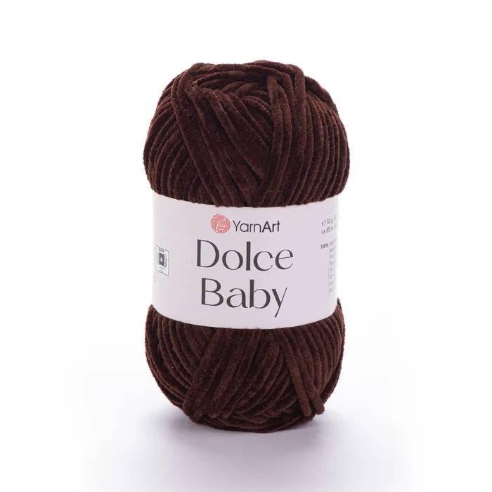 YARNART-DOLCE-BABY-חוט קטיפה דק דולצ'ה-775 חום