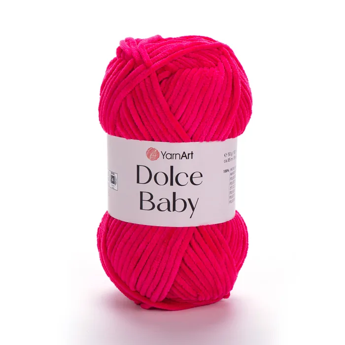 YARNART-DOLCE-BABY-חוט קטיפה דק דולצ'ה- פוקסיה זוהר 759