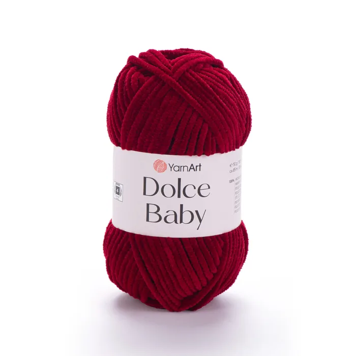 YARNART-DOLCE-BABY-חוט קטיפה דק דולצ'ה- בורדו 752