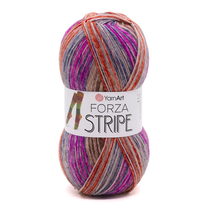 YARNART-FORZA-STRIPE-צמר במיוחד לסריגת גרביים 2802