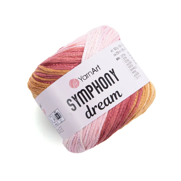 Yחוט מתחלף 80% כותנה 20% ויסקו YARNART-SYMPHONY-DREAM-3104