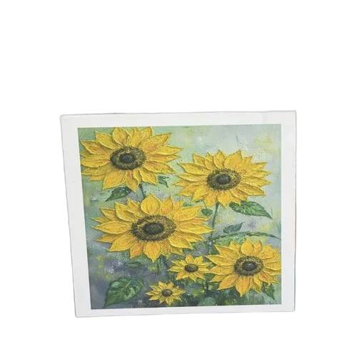שיבוץ יהלומים על קנווס 30X40 - חמניות