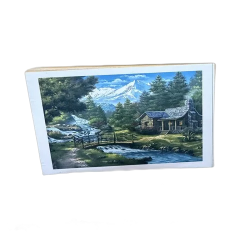 שיבוץ יהלומים על קנווס 30X40 -נוף ביער