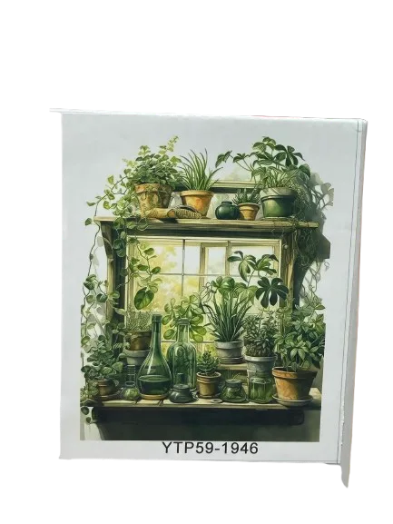 ערכה ליצירה- ציור במספרים על קנווס 40X30- מדף עציצים