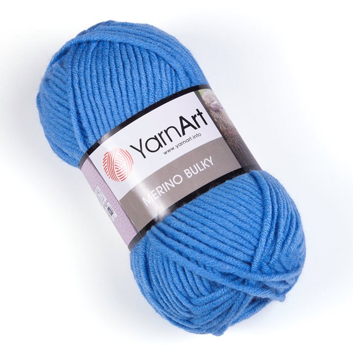 צמר מרינו -MERINO BULKY צמר עבה עם 25% צמר אמיתי בצבע-כחול (600)