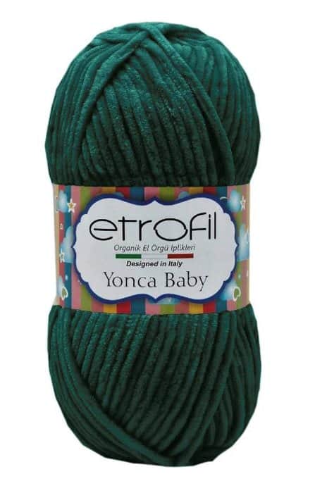 YONCA BABY- צמר קטיפה לתינוקות יאנקה בייבי- ירוק בקבוק- 428