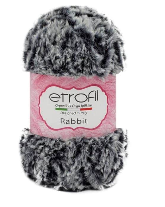 Rabbit- צמר פרווה - אפור שחור- 719