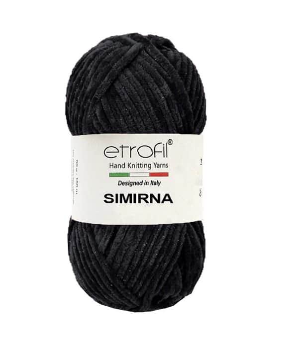 SIMIRNA- צמר קטיפה מנצנץ סימירנה- שחור- 092