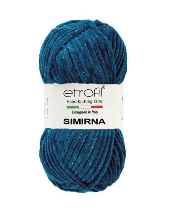 SIMIRNA- צמר קטיפה מנצנץ סימירנה טורכיז-553