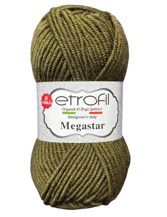 MEGASTAR- צמר מגהסטאר (במבצע)- ירוק זית-0065