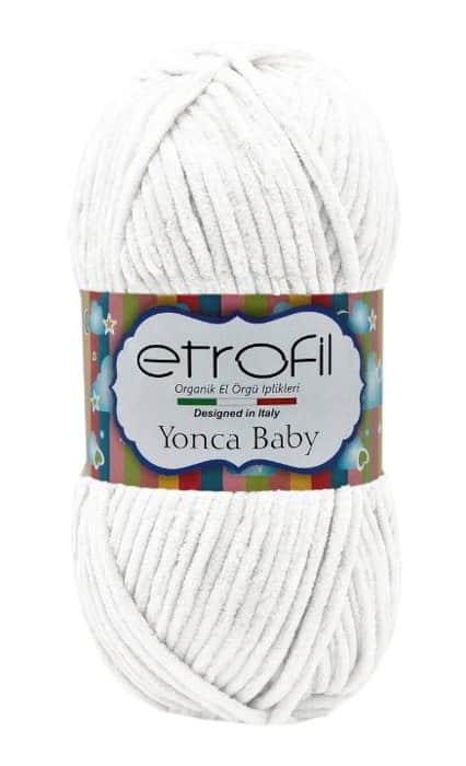 YONCA BABY- צמר קטיפה לתינוקות יאנקה בייבי- לבן- 136
