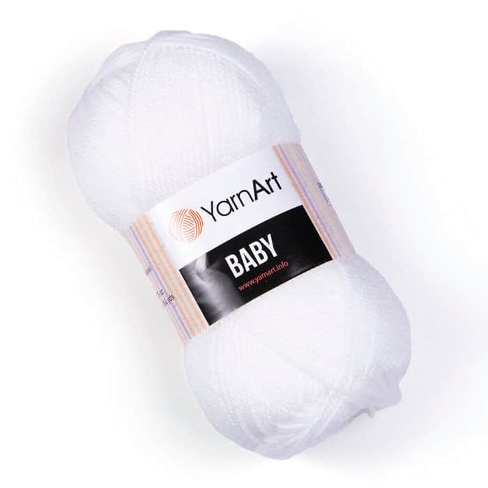 YARNART-BABY- צמר לתינוקות בייבי-במבצע- 501 לבן