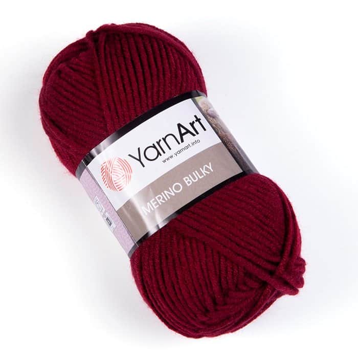 צמר מרינו -MERINO BULKY-צמר עבה עם 25% צמר אמיתי בצבע-בורדו-577