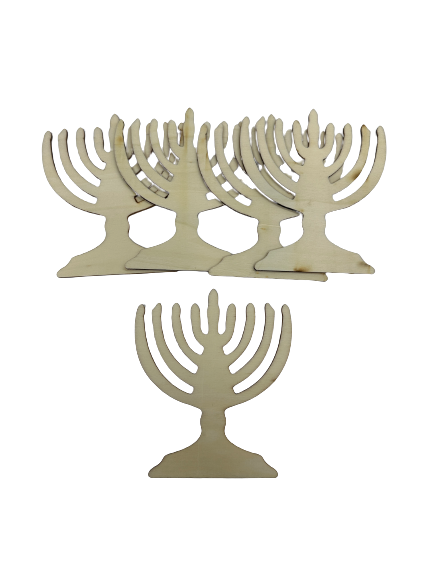5 חנוכיות מעץ יצירה וקישוט 12X10