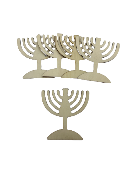 5 חנוכיות מעץ יצירה וקישוט 11X9