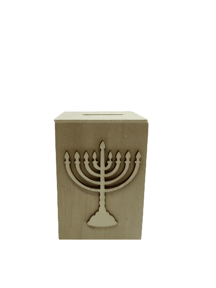 קופת צדקה מעץ - חנוכיה 7X10