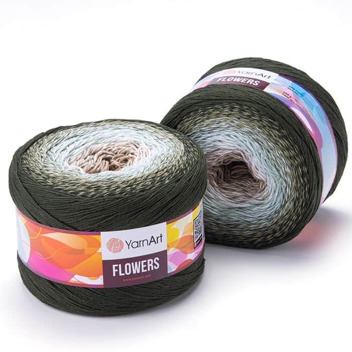 צמר לסריגה קייק מתחלף 55% כותנה-YARNART-FLOWERS- צבע -311