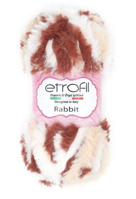 Rabbit- צמר פרווה חום שמנת 116