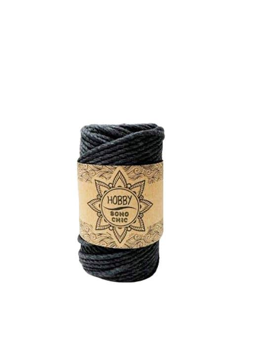 חוט מקרמה בוהו-שיק בצבע-אפור כהה