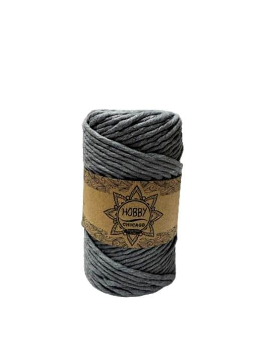 חוט מקרמה 4MM- CHICAGO סינגל טוויסט בצבע-אפור